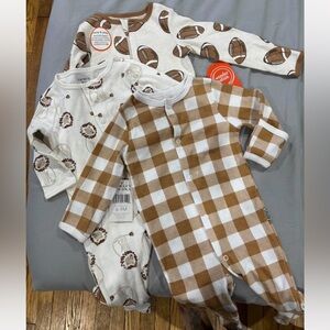 Carter's Tan and White Checkered Kids Footie